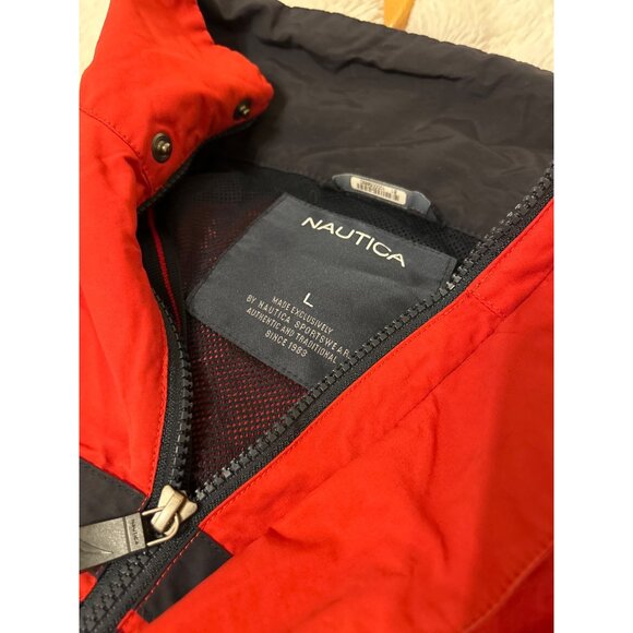 Vintage Nautica Jacket Adult Large Red Full Zip Windbreaker - Picture 8 of 8